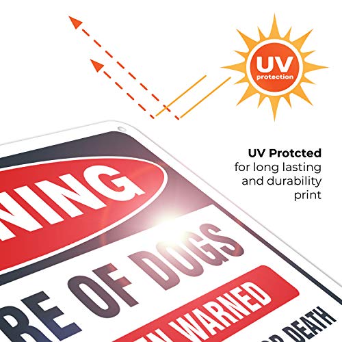 Beware Of Dog Sign, You Have Been Warned, (2 Pack) 10X7 Inches, Rust Free .040 Aluminum, Fade Resistant, Made In Usa By Sigo Signs #TOP6