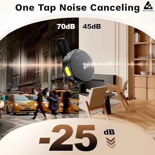 Image of Audio Array AM-W22 | 2026 Edition Wireless Microphone for Camera /iPhone /Android /iPad /Laptop, Lav Mic with Charging Case, AI Noise Reduction, 50H Battery, 230ft Range, for Recording, YouTube