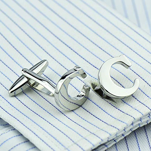 Manicotos para Hombre KnBoB Letra C Plateados miniatura 2