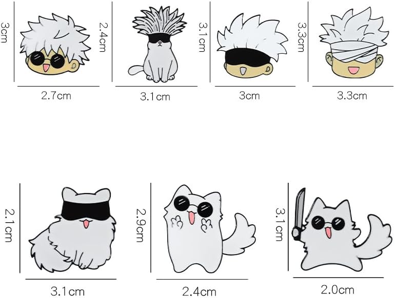 Miniatura 2 de Broche Jujutsu-Kaisen de 7 piezas, anime Satoru Gojo Cosplay Pin Cosplay accesorio