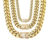 WinTrend Cuban Link Chain Necklace or Bracelet with Bling Bling Cubic Zirconia Iced-Out Clasp for Me