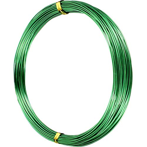 Image of TecUnite Aluminum Craft Wire for Sculpting Armature Bendable Craft Wire for DIY Jewelry Making(Green, 10 M X 1 mm, 1 Roll)