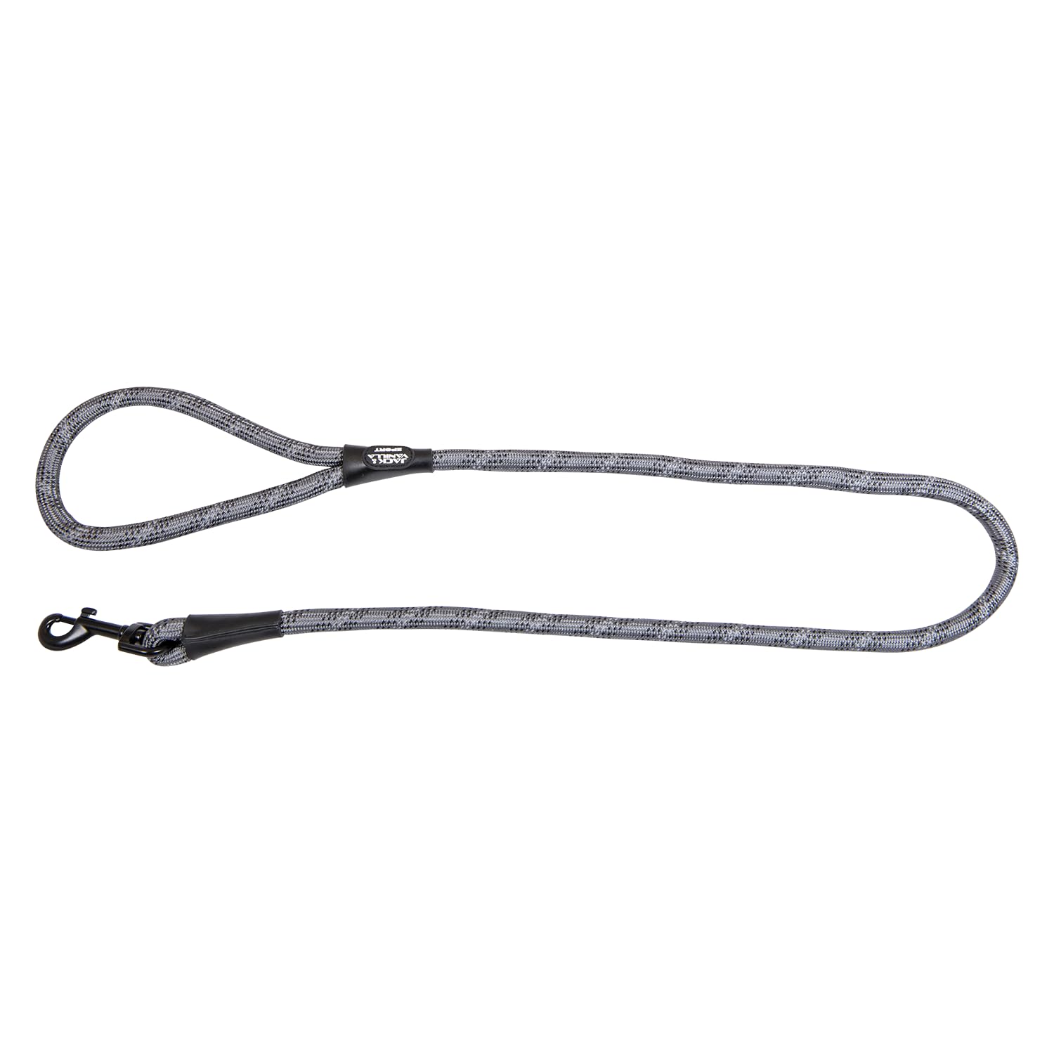 Jack and Vanilla - Luminous Dots Solid Dog Lead - Strap with Light Spots and Strong Hook for Walking, Walking, Outings - Colour: Grey, Size 12 mm x 120 cm