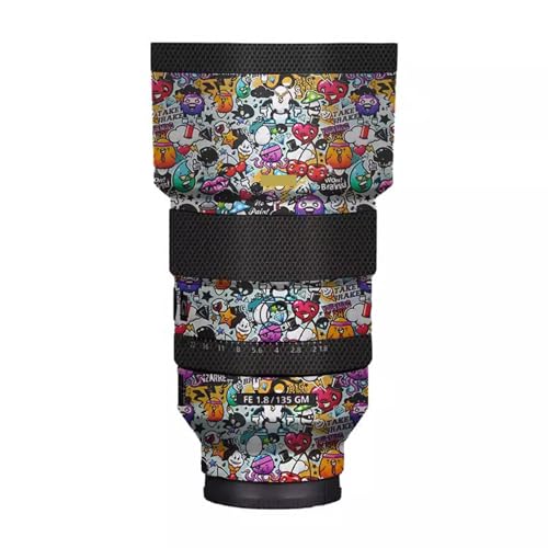 Film protection Sony FE 135 mm F1.8 GM vinyle luxe blanc graffiti