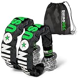 Rhino USA Synthetic Soft Shackle Rope (2-Pack) - 1/2 Inch x 22 Inch (44,050lb Min Break Strength) Offroad Soft Shackle Recovery Kit for Truck, UTV, ATV - Compatible with Jeep, Toyota, Ford & More!
