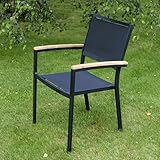 Facilité d'entretien Gecko Jardin Fauteuil Aluminium et textilène Noir Casablanca