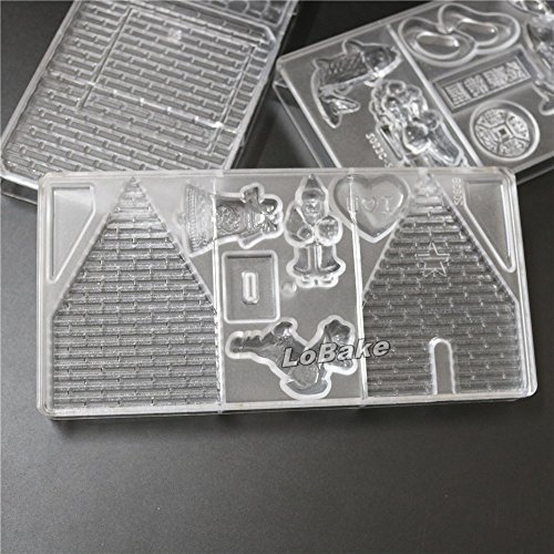 (3Pcs/Set) Unique 3 In 1 House Shape With Chinese Words Jin Yu Man Tang Pc Chocolate Cake Mold For Diy Bakery Accessories #TOP3