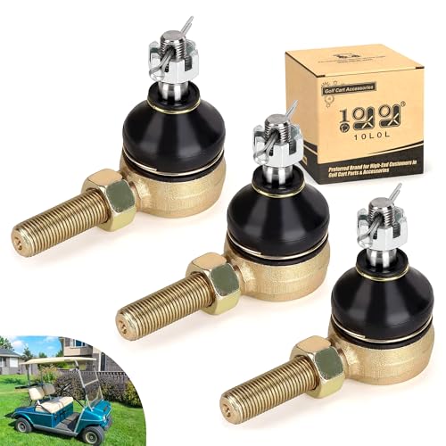 10L0L Ball Joint Kit for Club Car DS Golf Cart Gas & Electric 1976-2008, Set of 3 Tie Rod End, Replace OEM 7539 7540