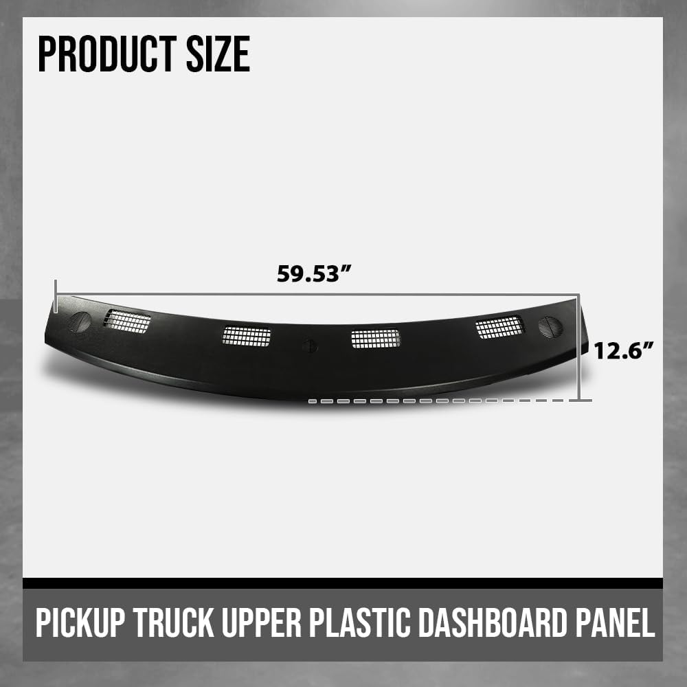 Upper Dashboard Panel, Compatible with Dodge Ram 1500 2002-2005, Compatible with Dodge Ram 2500 3500 2002-2005, Dash Cover Trim Cap, Black
