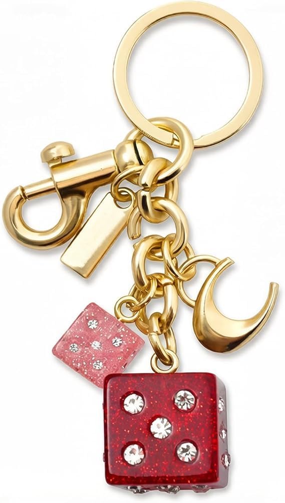 Bag Charms Keychain Purse Charm for Handbag Gold Decorative Womens Christmas Stocking Stuffers Gifts