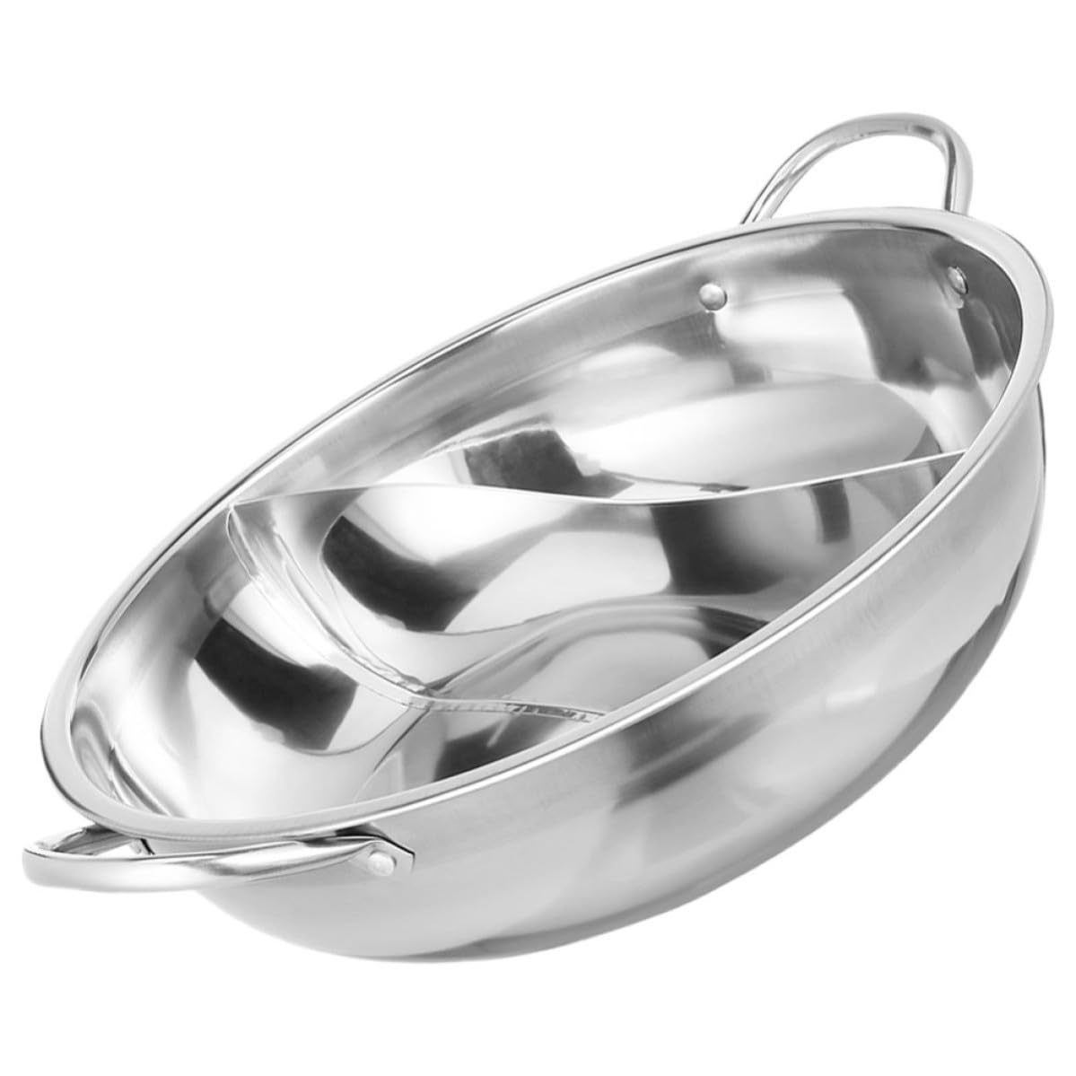 Marmite avec séparateur inox pour cuire deux bouillons séparés