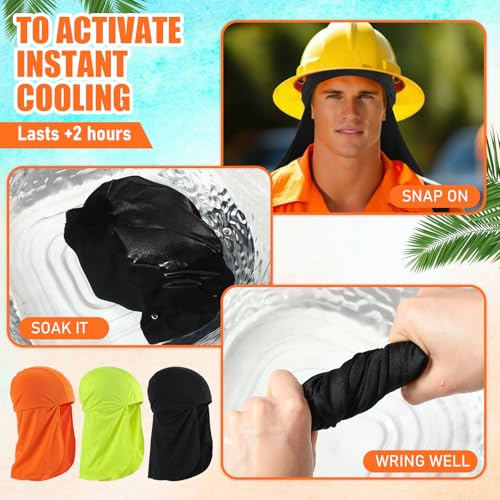 Image of Syhood Helmet Liner with Neck Mask, Cooling Skull Cap Sweat Wicking Cap with Tail Sun Cycling Running Neck Protection Hat