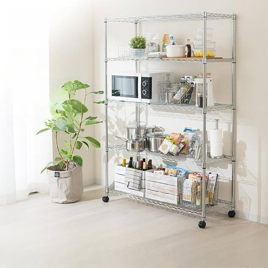 Amazon|ラック スチールラック 5段 幅120 奥行45 キッチンラック Amazon|ラック スチールラック 5段 幅120 奥行45 キッチンラック