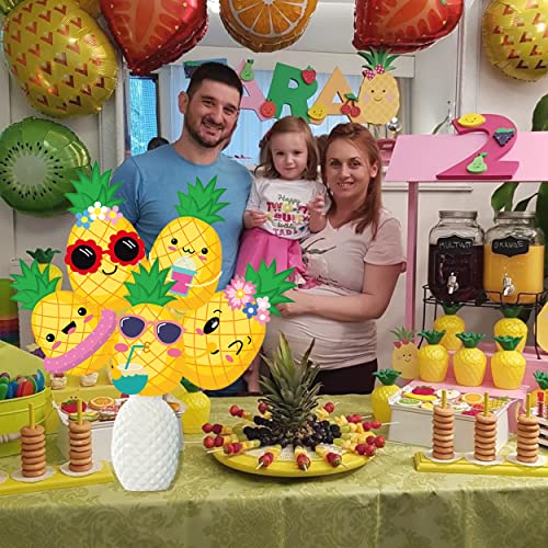 28Pcs Pineapple Table Centerpieces Sticks Decoration Pineapple Party Centerpiece Decorations Pineapple Table Toppers For Hawaiian Beach Tropical Fruit Birthday Party Baby Shower Supplies #TOP7