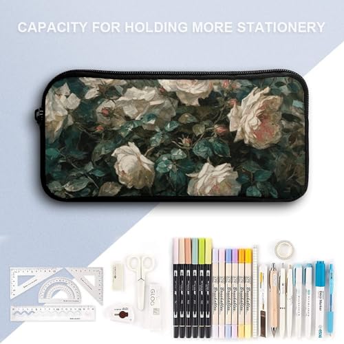 Roses Print Backpack Set Lightweight Bag Lunch Box Pencil Bags for Women Men Bookbags 3 in 14