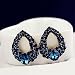 KeyZone 1 Pair Fashion Women Elegant Crystal Rhinestone Ear Stud Earrings Blue