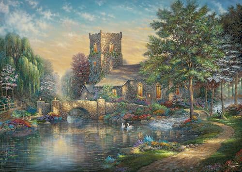 Schmidt Spiele 57367 Thomas Kinkade, Willow Wood Chapel, Puzzle de 1000 Piezas, Rompecabezas,...