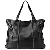 2021 牛革 女性用バッグ 大型バッグ ショルダーバッグ 革製 ハンドバッグ 大容量 ソフト バッグ (黒)