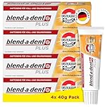 Blend-a-dent Plus Unschlagbare Bisskraft Haftcreme für Voll- und Teilprothesen, Geschmacksneutral, 4x 40g