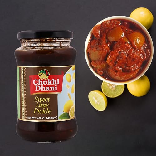 Image of Chokhi Dhani Sweet Lime Pickle (Pack of 2, 600g) | Khatta Meetha Nimbu Achar | Sweet & Sour Lemon Pickle | Oil-Free | No Artificial Flavours | Traditional Indian Pickle