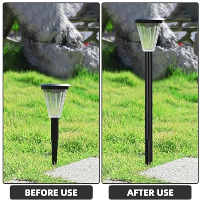 Uonlytech 8 Sets Pathway Extension Garden Solar Plastic Ground Outdoor Landscaping Spike Spikes Connectors Part for Lights Stakes Patio Tube Replacement Landscape Yard Light Torch with