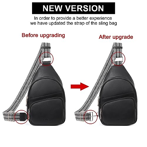 Image of CLUCI Sling Bag for Women, Vegan Leather Fanny Pack Crossbody Bags for Women, Chest Bag With Guitar Strap