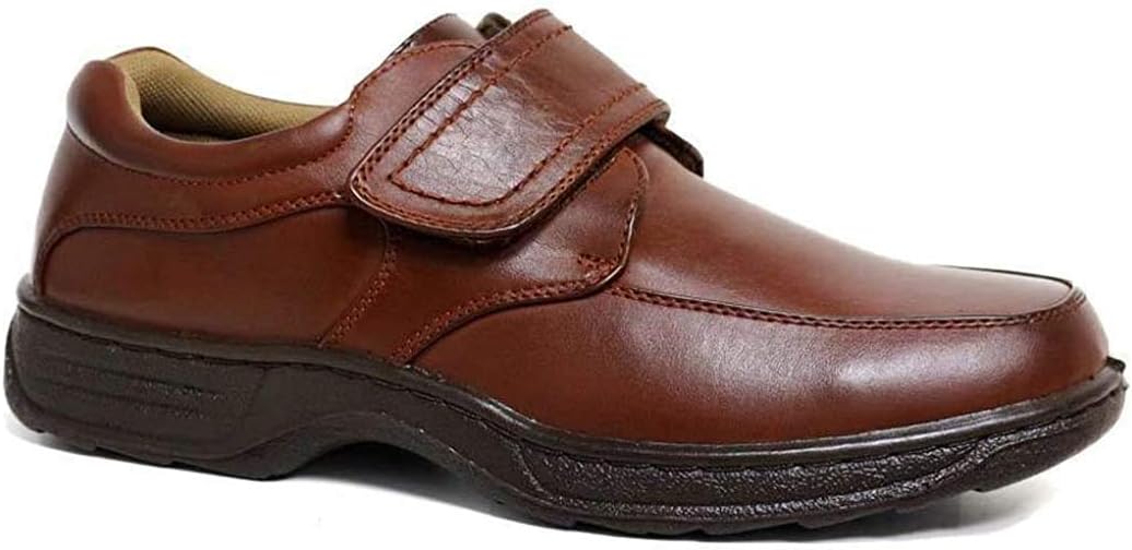 Cushion Walk Men's Leather-Lined Lightweight Formal Business Work Comfort Lace-Up, Slip-on or Touch Fastening Shoes Size 6-11 Wide Fitting
