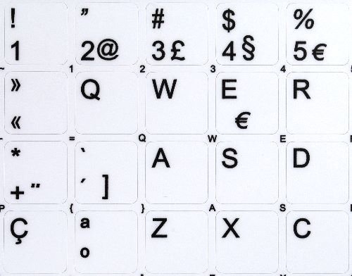 4Keyboard Portuguese Sticker For Keyboard White Background (14X14) For Desktop, Laptop And Notebook #TOP2