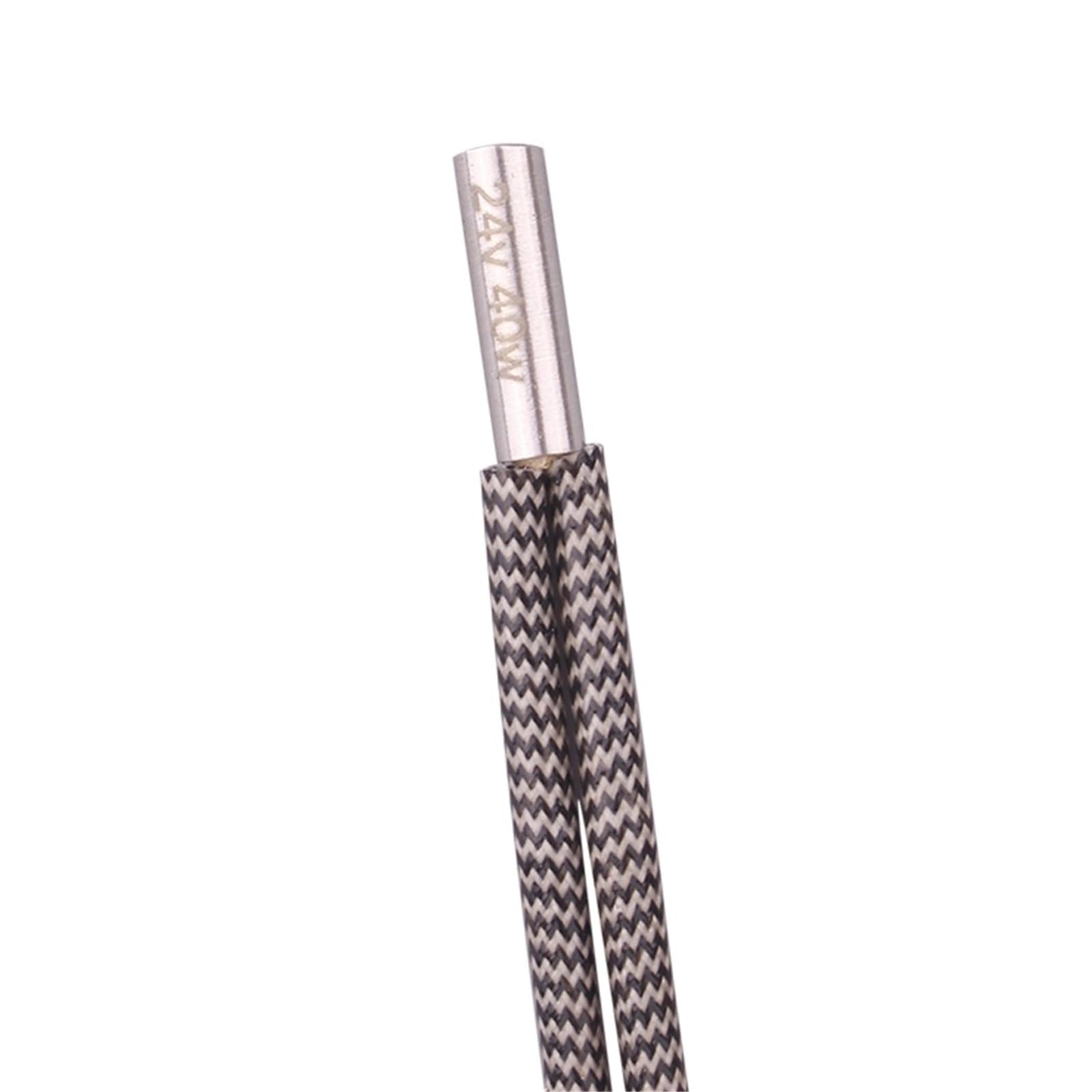 Grzejnik kasetowy 12 V do drukarki 3D, cylindryczny grzejnik prętowy, rurowy element grzewczy, 24 V, 40 W/60 W, 6 x 20 cm, kabel Reprap (5 szt., 24 V 40 W)