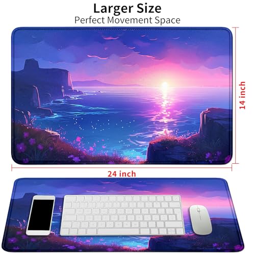 Image of Card Mat for MTG & TCG Playmat,Ocean Blue Sky Purple