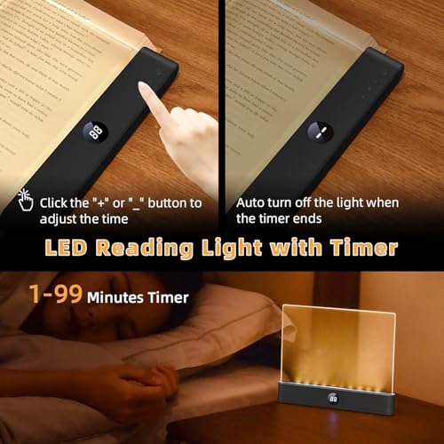 Lampe de lecture rechargeable transparente à intensité variable et 3 modes chauds - 5