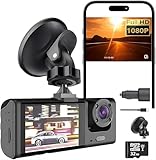 ELECTROMANIA - Dashcam Doble Cámara Coche Full HD con Pantalla y Visión Nocturna, Batería incorporada