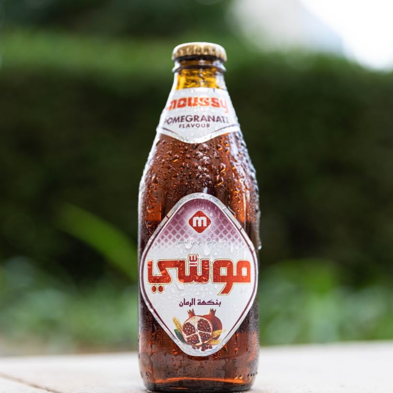 Image of Moussy Non Alcoholic Beer Pomegranate Flavour, 330ml Each (Pack of 24, 24 X 330ml)