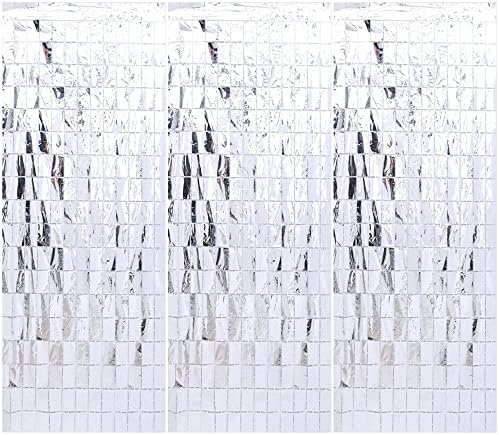 Hintergrund Folienvorhang Silber Metallic Lametta Folie