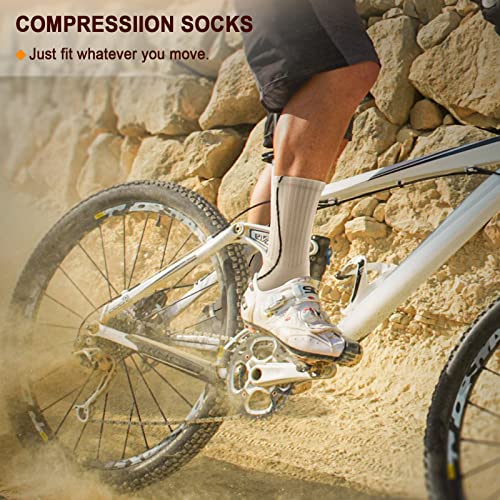 Image of BULLIANT Men 6-Pack Athletic Compression Crew Socks for Running Gym Sports