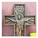 QIADGE Ascension of Jesus Handmade Cross Catholic Wall Decor Wooden Christian Decoration Gift Wood Carved Handmade Craft cross jesus cross for wall baptism favors wooden cross(13.7 * 10.7 in)