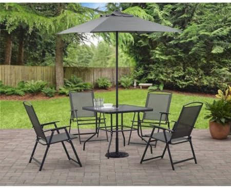 Mainstay Albany Lane 6-Piece Folding Dining Set (Grey) (Grey)