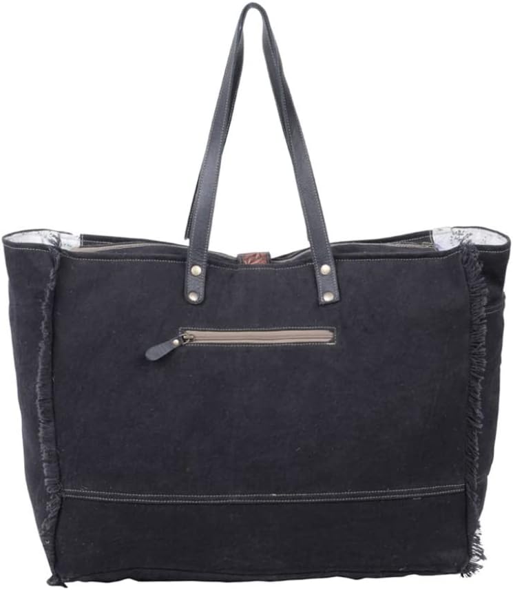 Myra Bag Cow Print Purses for Women - Canvas and Hairon Cowhide Bag with Leather Strap, Cow Hide Western Style Women's Purses - Image 3