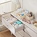 DIMJ Drawer Organizer Clothes 15 Pack - Foldable Baby Organizers and Storage & Closet Organizers for Bedroom, Closet - Nursery Organization Dresser Dividers for underwear, Sock,Bra, Belt, Tie, Beige