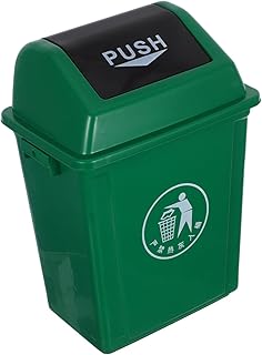 Cubo De Basura Con Tapa Abatible De Color Verde Para Cocina Oficina y Reciclaje Doméstico