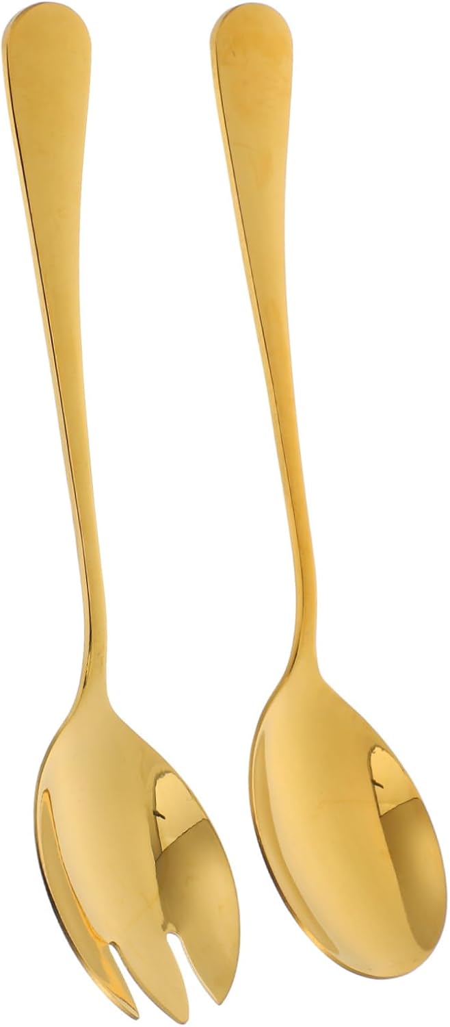Salad Servers Stainless Steel Forks Head Salad Spoons Silverware for Serving Platter Party Appetizer Forks