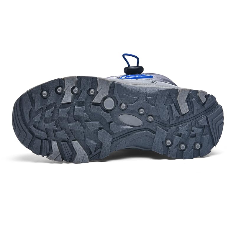 Kids Snow Boots Winter Waterproof Outdoor Warm Faux Fur Lined Shoes with Bungee Lacing3