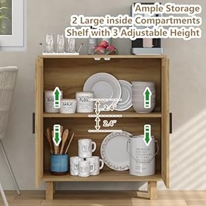 Rattan Buffet Cabinet Sideboard Buffet with Drawer Boho Credenzas Farmhouse Console Table for Dining Room Hallway Living Room