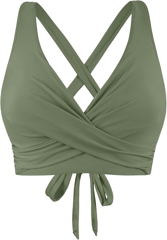 SherryDC Costume Da Bagno Intero Donna Con Imbottitura – Scollo Rotondo, Push-up, Bottom Brasiliano – Verde Menta, Taglia L