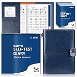 5 Pack Blood Sugar Log Book 3x4In with 1 PU Leather Case 4x5In Diabetes and Blood Pressure Log Book for Daily Tracking at Each Meal Blood Pressure Log Book Normal Blood Sugar Levels Chart for Adults