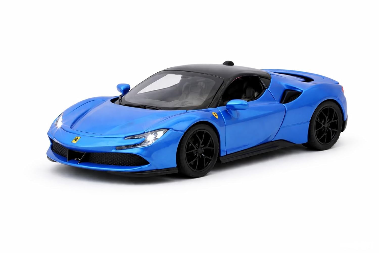 Die-Cast Metal Cars 1:32 Scale | Pull Back Action Toy Vehicles with Openable Doors & Lights | Alloy Model for Kids | Miniature Collectible Cars for Boys & Girls 3+ Years (Ferrari)-image-9