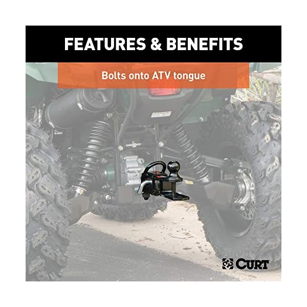 CURT 45006 BoltOn 2Inch ATV, UTV Trailer Hitch Receiver Adapter