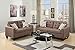 Poundex Bobkona Windsor Linen-Like 2 Piece Sofa and Loveseat Set, Light coffee