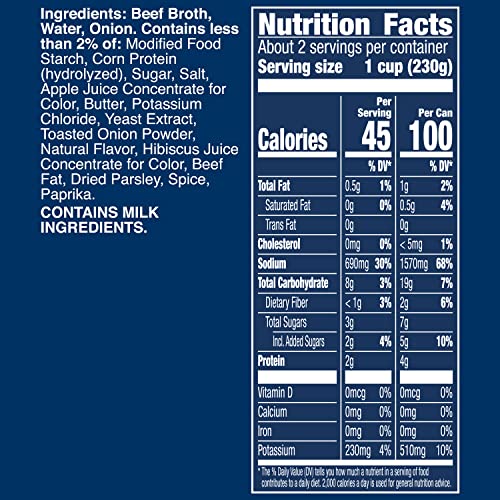 Image of Progresso Vegetable Classics, French Onion Canned Soup, Gluten Free, 18.5 oz. | Onion & beef broth, Low fat, No artificial flavors, No colors from artificial sources, No added MSG