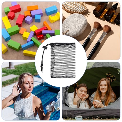 6 Pcs Small Mesh Bag, 6 x 4inch Mini Mesh Drawstring Bag, Portable Nylon Storage Bags,Travel Stuff Bags4
